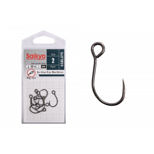 Крючки Saikyo SSBL075-BN IN-LINE EYE BARBLESS №2 (8 шт.)