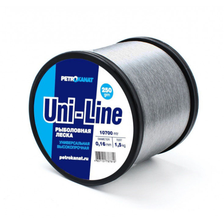 Леска универсальная Uni-Line 500 г, серая (0,20 мм, 2,4 кг, 13000 м)
